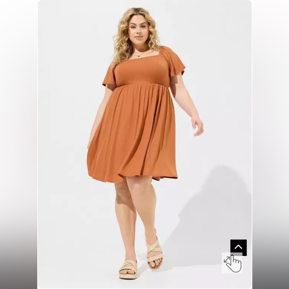 NWT Torrid Size 1 (14-16) Mini Textured Knit Flutter Back Tie Dress
